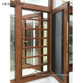 Wholesole yellow oak non toxic sunshade sliding door clear windows customized casement aluminium window